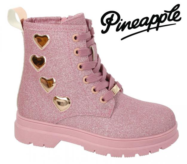 Pineapple Girls Sparkle Ankle Boots Pink